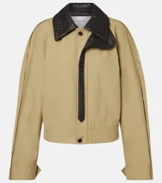 Veste blouson Intrecciato bordée de cuir Veste blouson Intrecciato bordée de cuir