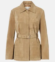 Veste ceinturée en daim