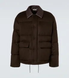 Veste doudoune en laine de chameau et cuir Veste doudoune en laine de chameau et cuir