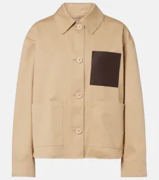 Veste en coton à finitions en cuir Veste en coton à finitions en cuir