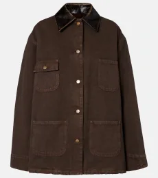Veste en coton et cuir Veste en coton et cuir