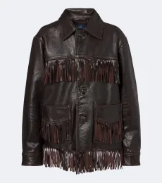 Veste en cuir à franges Veste en cuir à franges