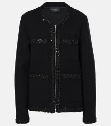Veste en laine mélangée à sequins Veste en laine mélangée à sequins