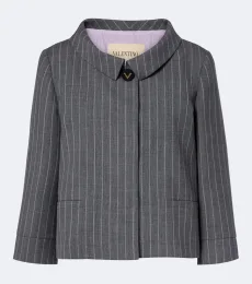 Veste en laine vierge à rayures tennis Veste en laine vierge à rayures tennis