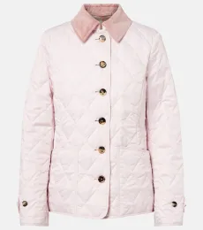Veste matelassée à finitions en velours Veste matelassée à finitions en velours