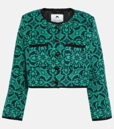 Veste raccourcie en jacquard de coton Veste raccourcie en jacquard de coton