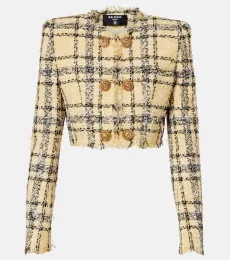 Veste raccourcie en tweed à sequins