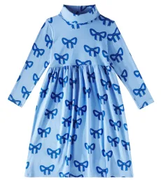 Vestido Bow de mezcla de algodón Vestido Bow de mezcla de algodón