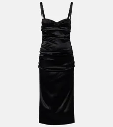 Vestido bustier de satén drapeado Vestido bustier de satén drapeado