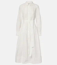 Vestido camisero midi de algodón