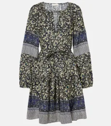 Vestido corto Abri de algodón floral Vestido corto Abri de algodón floral
