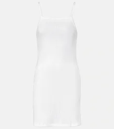 Vestido corto de algodón pointelle