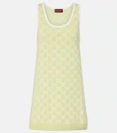 Vestido corto de jacquard de algodón GG