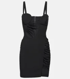 Vestido corto de jersey con abertura