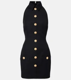 Vestido corto de lana grain de poudre Vestido corto de lana grain de poudre