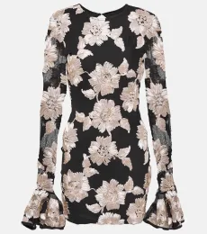 Vestido corto de malla floral