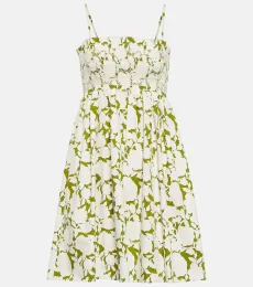 Vestido corto en popelín de algodón