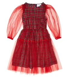 Vestido de algodón con adornos de tul Vestido de algodón con adornos de tul