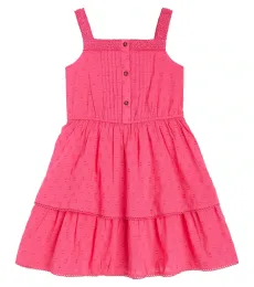 Vestido de algodón con bordado y encaje Vestido de algodón con bordado y encaje