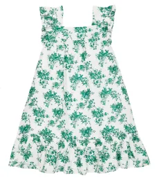 Vestido de algodón estampado con volante Vestido de algodón estampado con volante