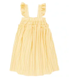 Vestido de algodón fruncido bordado