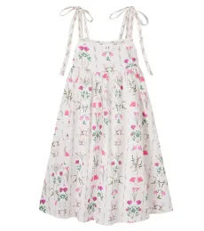 Vestido de algodón y lino floral Vestido de algodón y lino floral