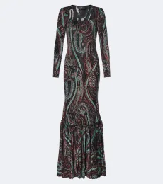 Vestido de fiesta bordado con paisley