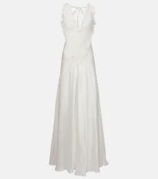 Vestido de novia de satén de seda Vestido de novia de satén de seda