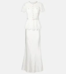 Vestido de novia de satén y encaje