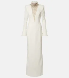 Vestido de novia Melva de crepé adornado Vestido de novia Melva de crepé adornado