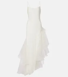 Vestido de novia Sage Flounce de seda con volantes Vestido de novia Sage Flounce de seda con volantes