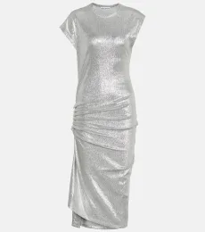 Vestido de punto fino metalizado