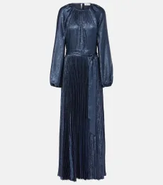Vestido largo plisado Varenya de satén Vestido largo plisado Varenya de satén