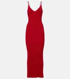 Vestido lencero acanalado de punto Vestido lencero acanalado de punto