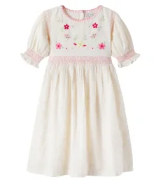 Vestido Luna de algodón floral con bordado inglés