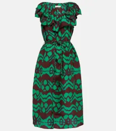 Vestido midi Anora de seda estampado Vestido midi Anora de seda estampado