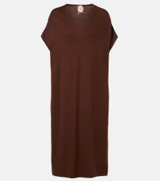 Vestido midi de algodón, seda y cachemir Vestido midi de algodón, seda y cachemir