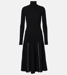Vestido midi de jersey plisado Vestido midi de jersey plisado