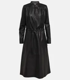 Vestido midi de piel Vestido midi de piel