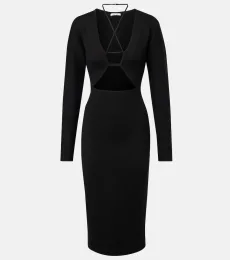 Vestido midi de punto de lana virgen
