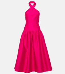 Vestido midi de tafetán Vestido midi de tafetán