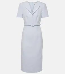 Vestido midi en mezcla de lana y seda Vestido midi en mezcla de lana y seda