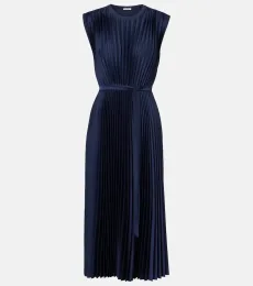 Vestido midi Volta de crepé plisado Vestido midi Volta de crepé plisado
