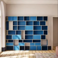 Vinyl Storage in Blue with Doors and Drawers Vinyl Storage in Blue with Doors and Drawers