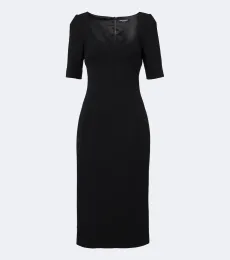 Virgin wool crêpe midi dress Virgin wool crêpe midi dress