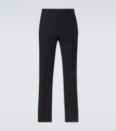 Virgin wool gabardine straight pants