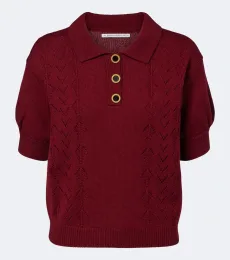 Virgin wool polo sweater