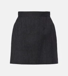 Virgin wool twill miniskirt