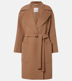 Virgin wool wrap coat