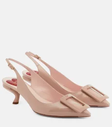 Virgule leather slingback pumps Virgule leather slingback pumps
